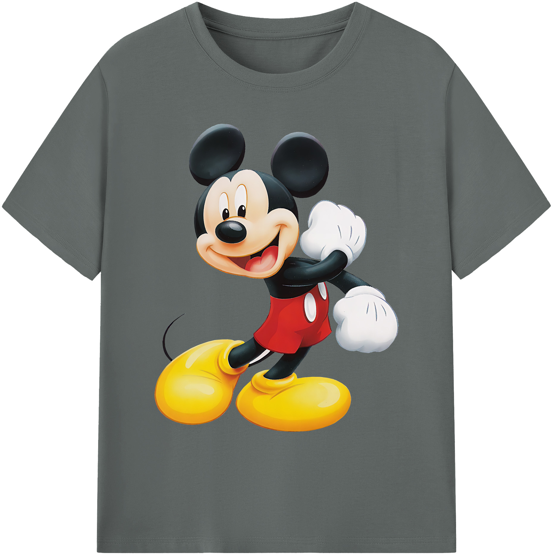 ミッキーマウス Mickey Mouse 綿100％ メンズ半袖Tシャツ｜肌触りやわらか＆通気性
